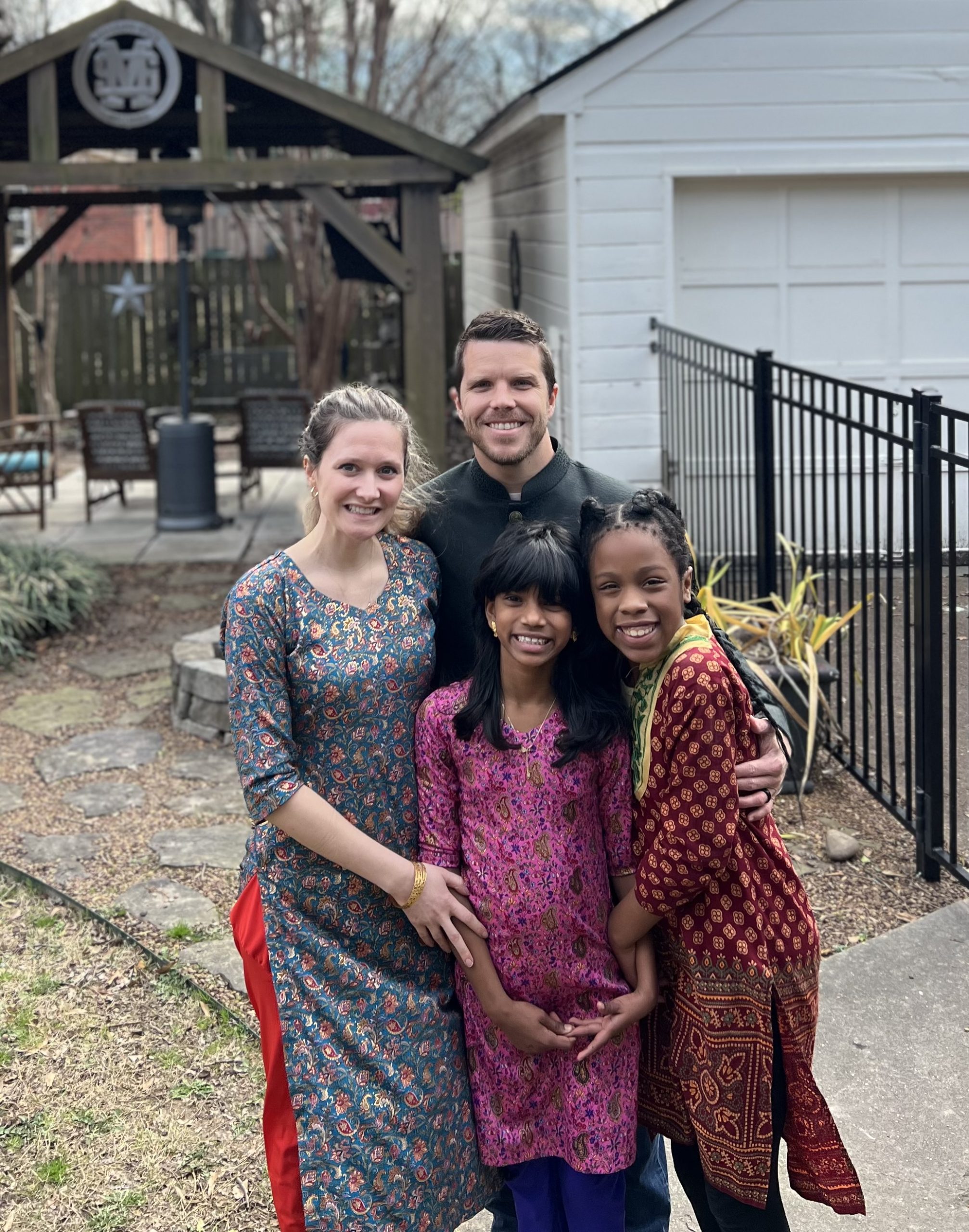 IMG_4753 mom (Madison) with husband, and 2 daughters wearing traditional Indian clothing